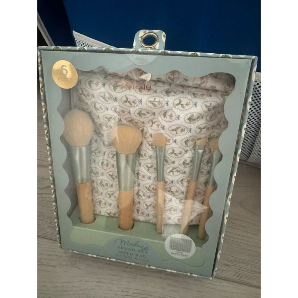 Kensie 6 piece makeup brush set + cosmetic pouch